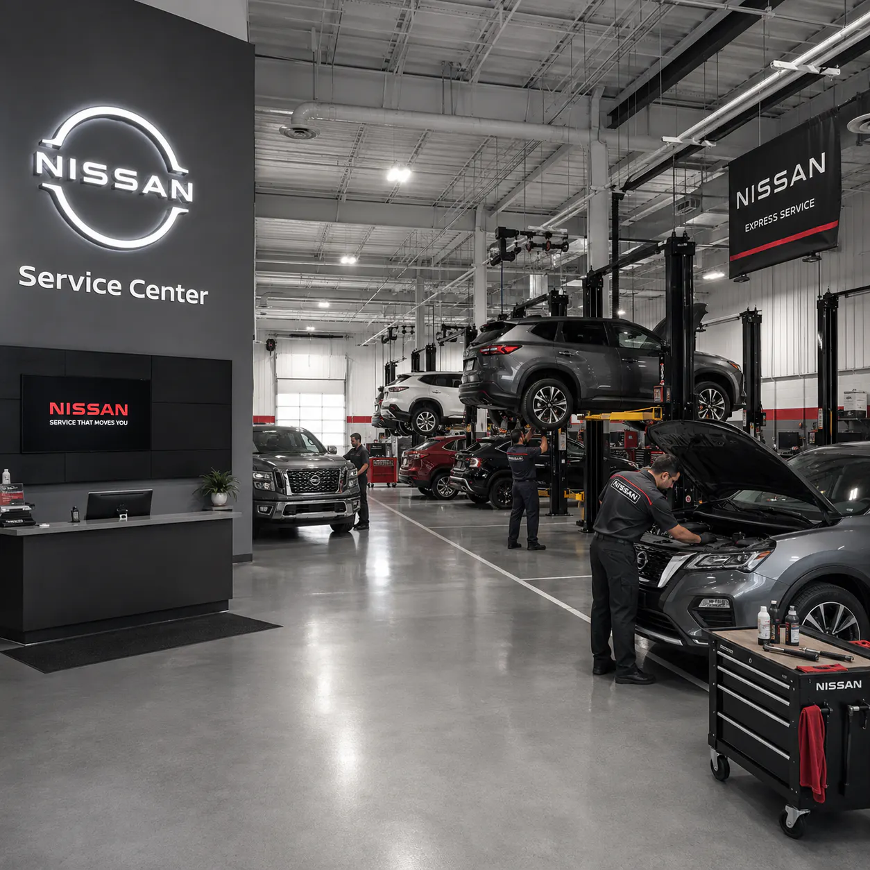 Landers Nissan service bay interior