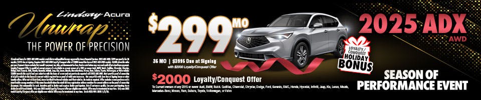 25ADX $299 per mo DEC25 | Lindsay Acura