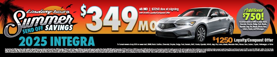 $349 2025 Integra AUG25 | Lindsay Acura