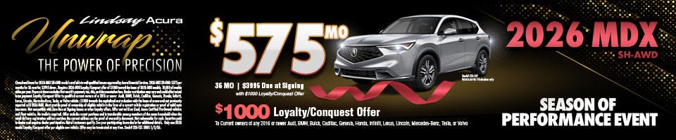 2026 MDX $575mo DEC25 | Lindsay Acura