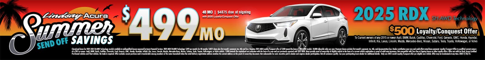 $499 mo | 2025 RDX SH-AWD SEPT25