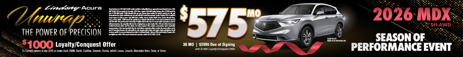 2026 MDX $575mo DEC25