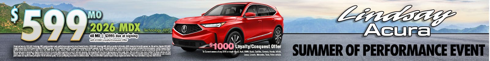 2026 MDX $599mo AUG25