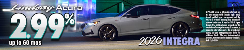 2.99% 2026 INTEGRA | Lindsay Acura