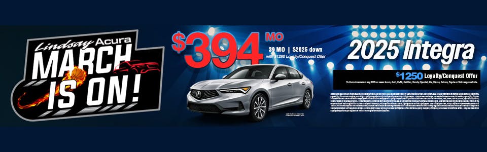 March is on! 394 2025 Integra | Lindsay Acura