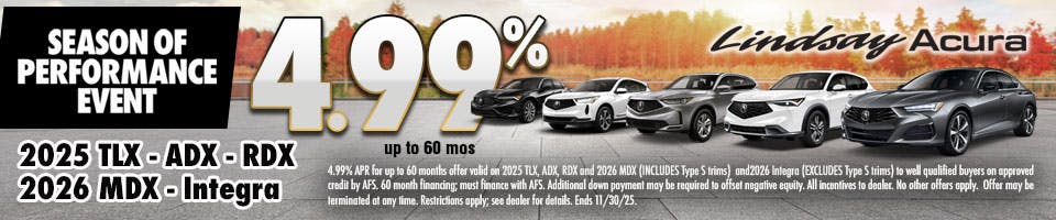 4.99% 5MODELS NOV25 | Lindsay Acura