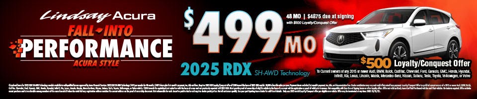 $499 mo | 2025 RDX SH-AWD OCT25 | Lindsay Acura