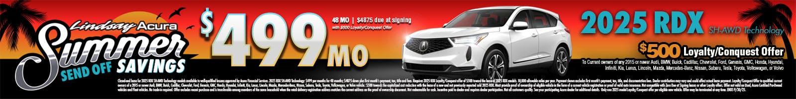 $499 mo | 2025 RDX SH-AWD SEPT25