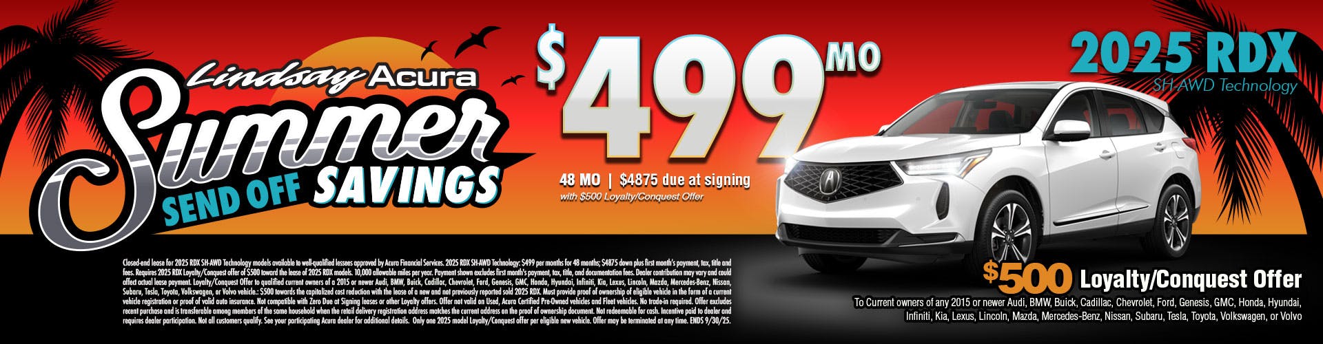 $499 mo | 2025 RDX SH-AWD SEPT25
