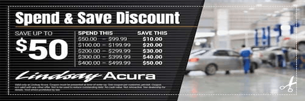 Spend & Save Discount | Lindsay Acura