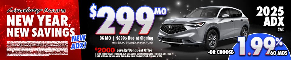 25ADX $299 per mo JAN26 | Lindsay Acura