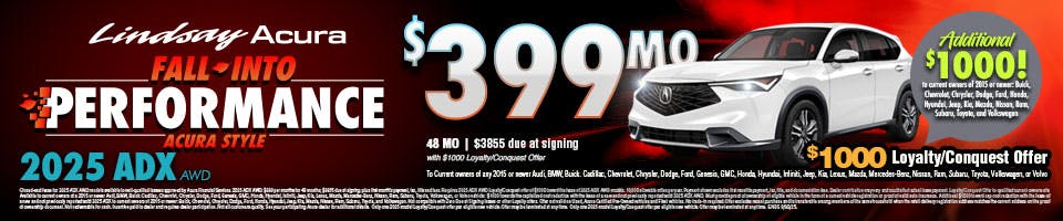 25ADX $399 per mo OCT25 | Lindsay Acura