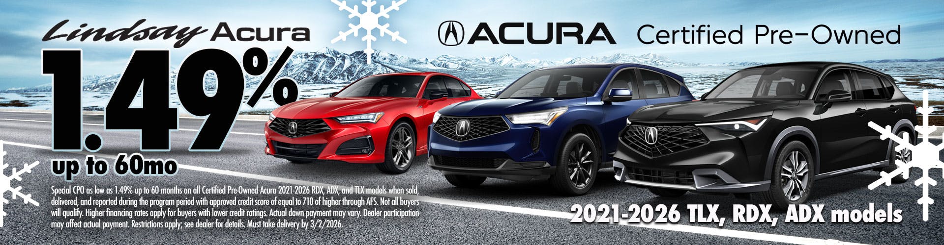 CPO Acura 3 MODELS JAN26