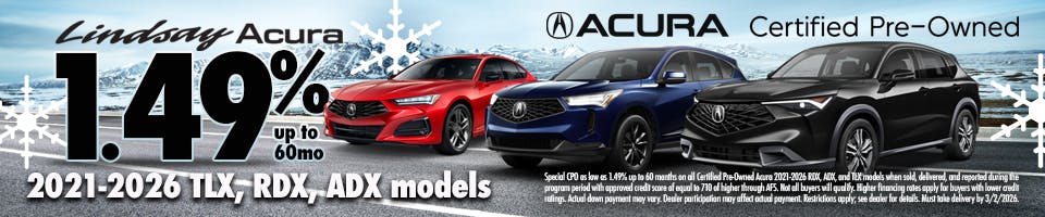 CPO Acura 3 MODELS JAN26 | Lindsay Acura