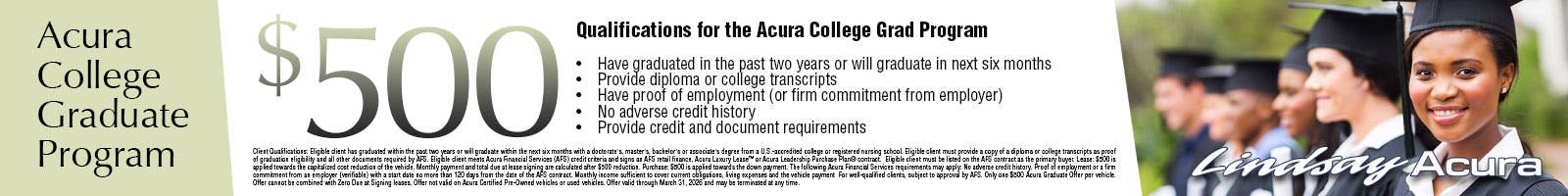 Acura GRAD $500 Offer