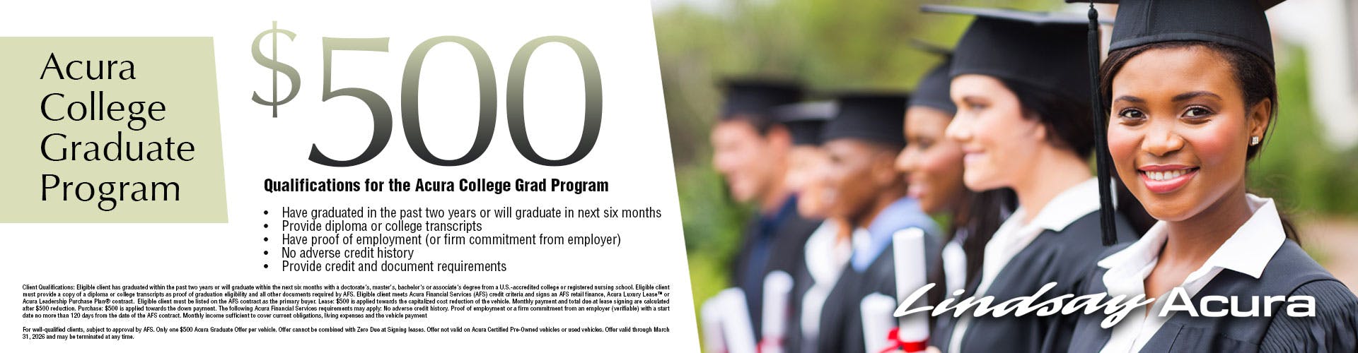 Acura GRAD $500 Offer