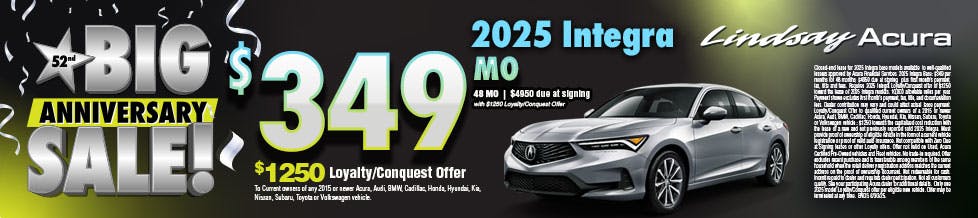 $349 2025 Integra | Lindsay Acura