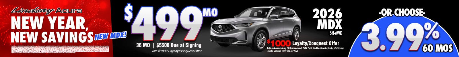 2026 MDX $499mo JAN26