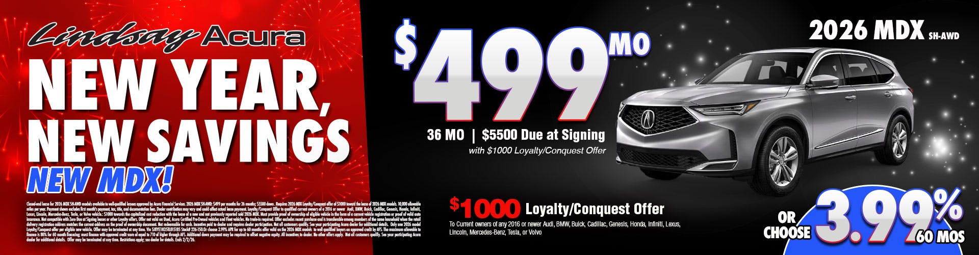 2026 MDX $499mo JAN26