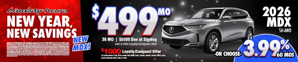 2026 MDX $499mo JAN26 | Lindsay Acura