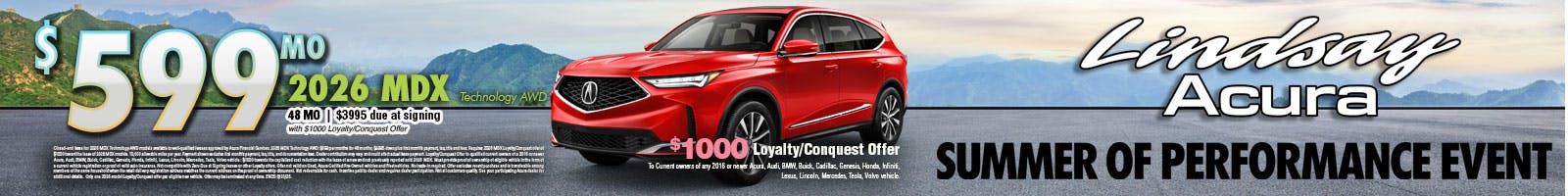 2026 MDX $599mo AUG25