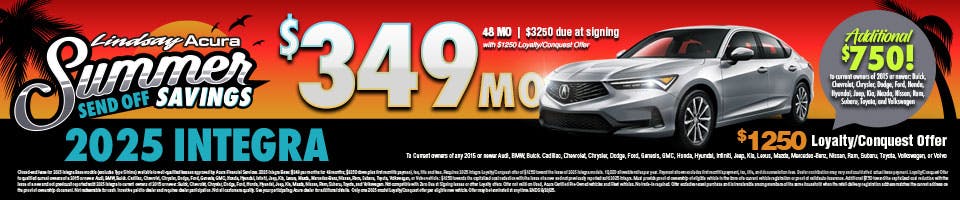 $349 2025 Integra SEPT25 | Lindsay Acura