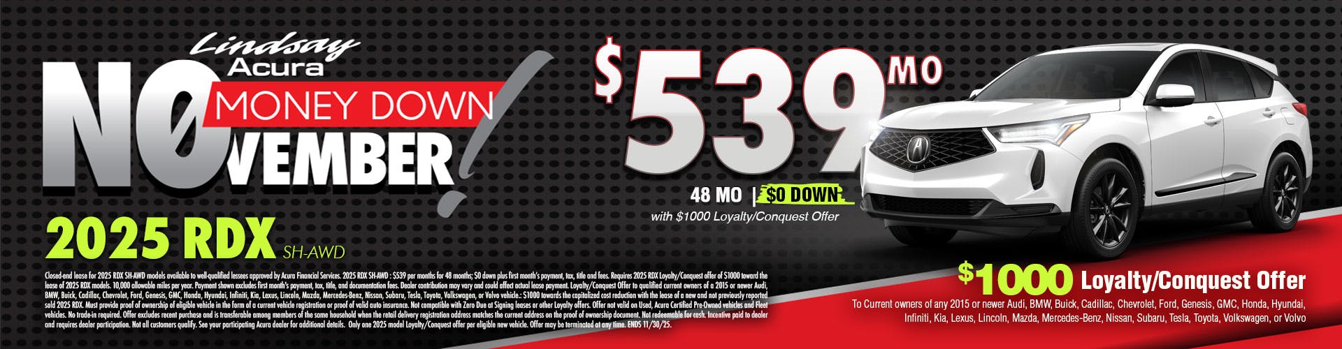 $539 mo | 2025 RDX SH-AWD NOV25