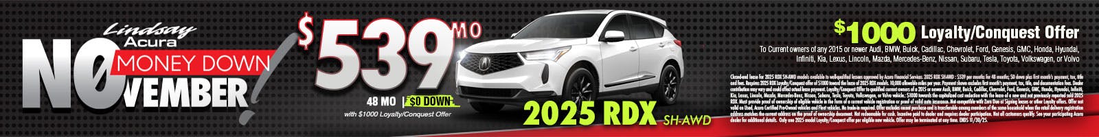 $539 mo | 2025 RDX SH-AWD NOV25