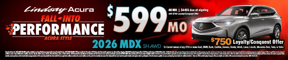 2026 MDX $599mo SEPT25 | Lindsay Acura