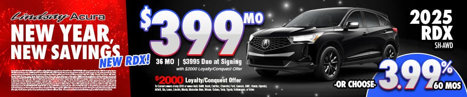 $399 mo | 2025 RDX SH-AWD JAN26 | Lindsay Acura