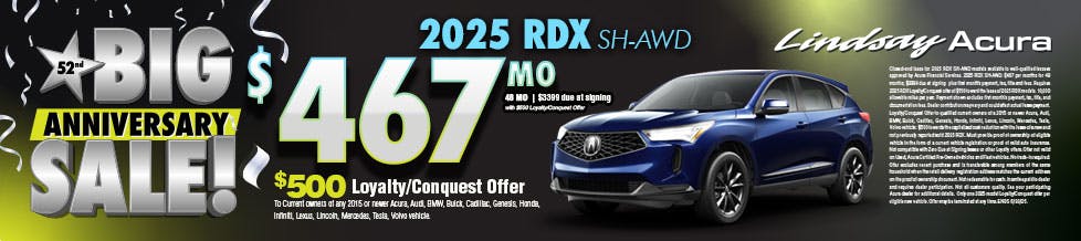 $467 mo | 2025 RDX SH-AWD | Lindsay Acura