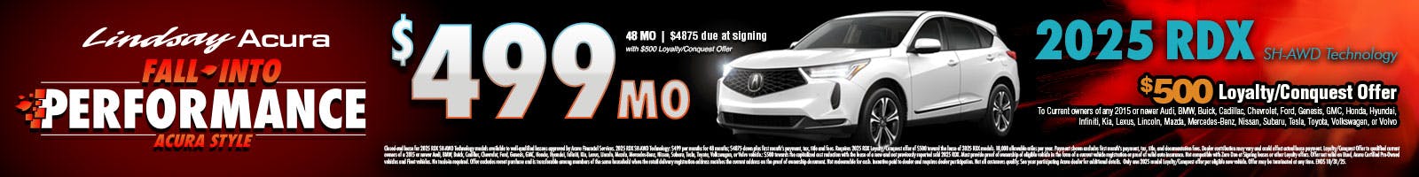 $499 mo | 2025 RDX SH-AWD OCT25
