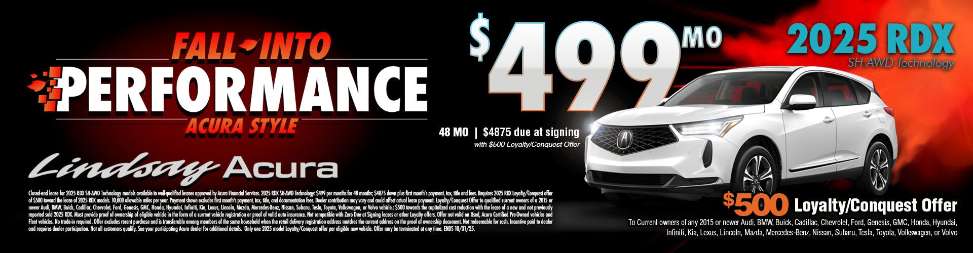 $499 mo | 2025 RDX SH-AWD OCT25