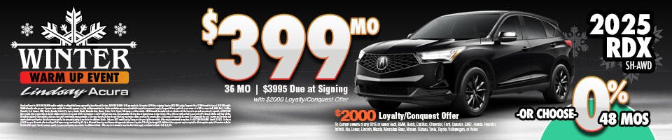 $399 mo | 2025 RDX SH-AWD FEB26 | Lindsay Acura