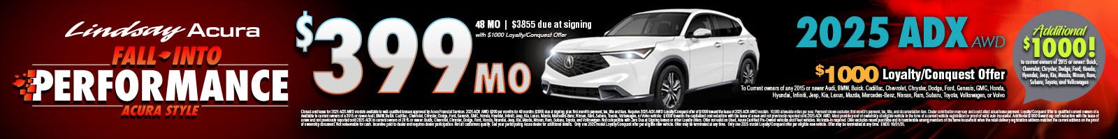 25ADX $399 per mo OCT25