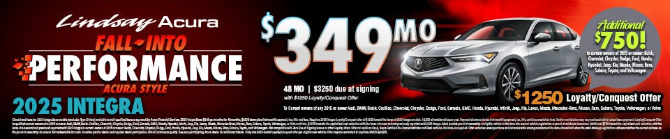 $349 2025 Integra OCT25 | Lindsay Acura