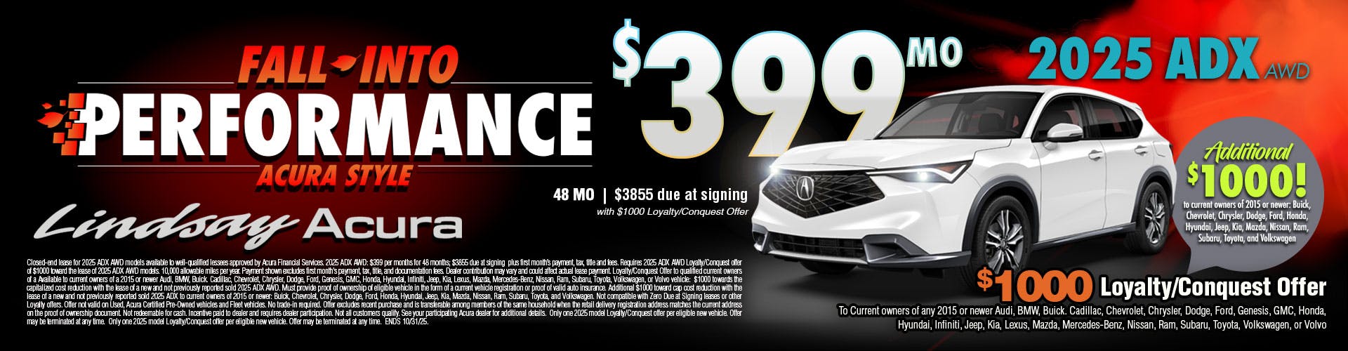 25ADX $399 per mo OCT25