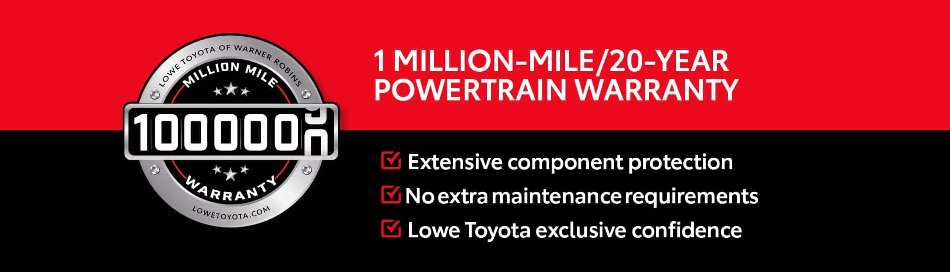 1 million mile warranty banner