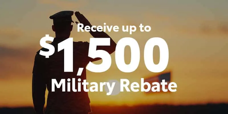 Receive up to 1500 military rebate