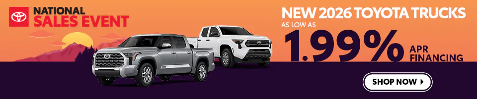 New 2026 Toyota Trucks as low as 1.99% | Lowe Toyota of Warner Robins