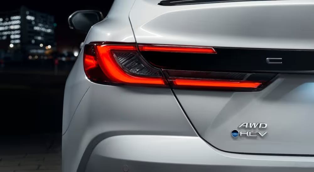 Rear taillights on a white 2025 Toyota Camry XSE for sale near Acworth