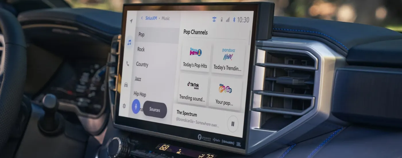 Infotainment screen in a 2025 Toyota Tacoma