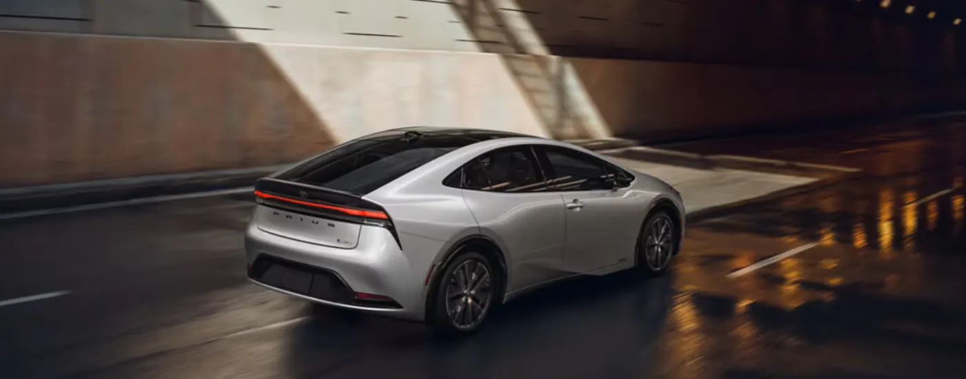 Silver 2026 Toyota Prius entering a tunnel