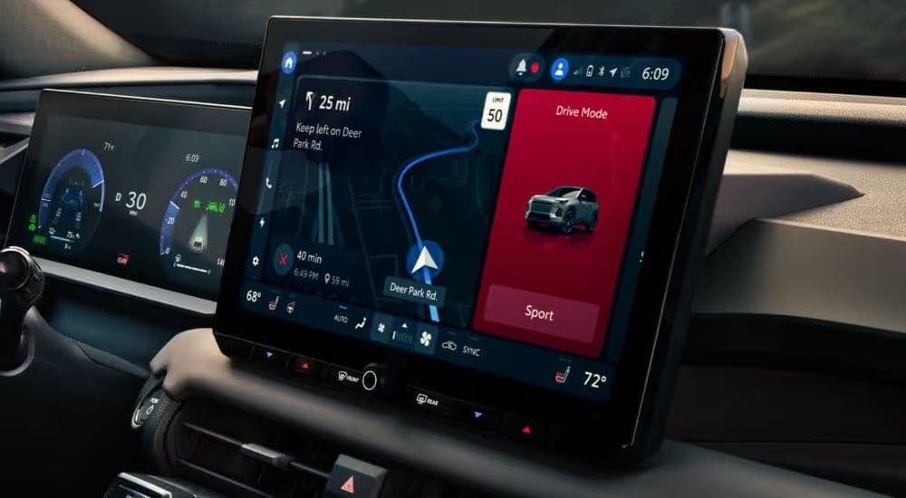 Infotainment screen in a 2026 Toyota RAV4 for sale near Roswell.