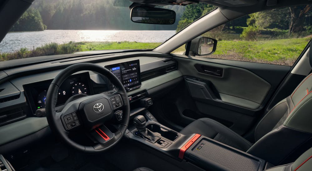 Black interior of a 2026 Toyota RAV4