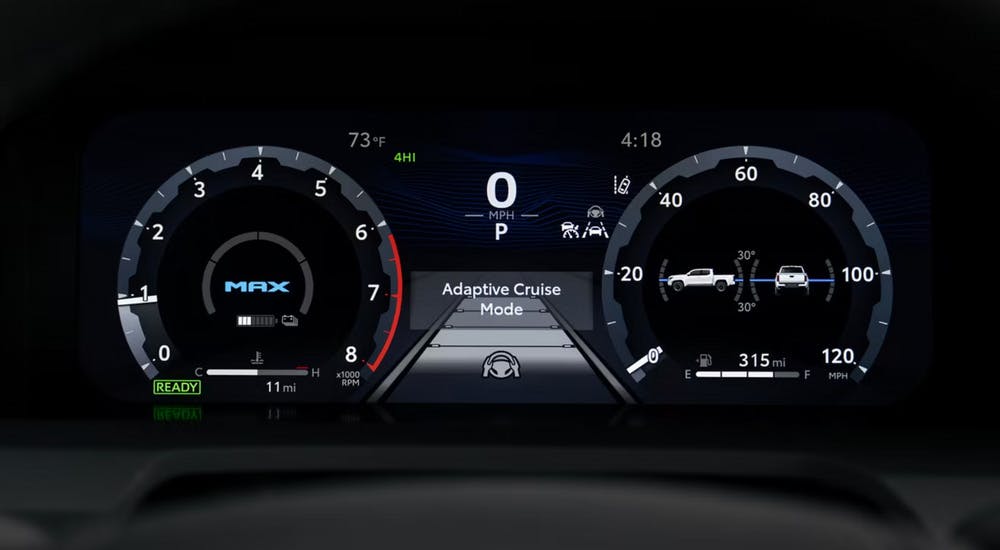 Digital gauge cluster in a 2026 Toyota Tacoma