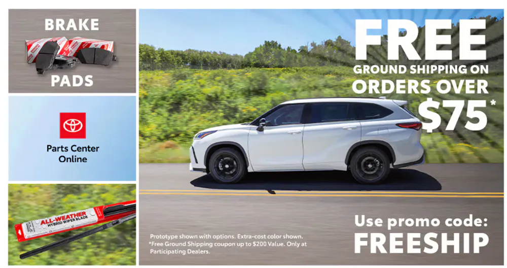 Free Ground Shipping on Orders Over $75! Genuine Toyota Parts & Accessories | Marietta Toyota