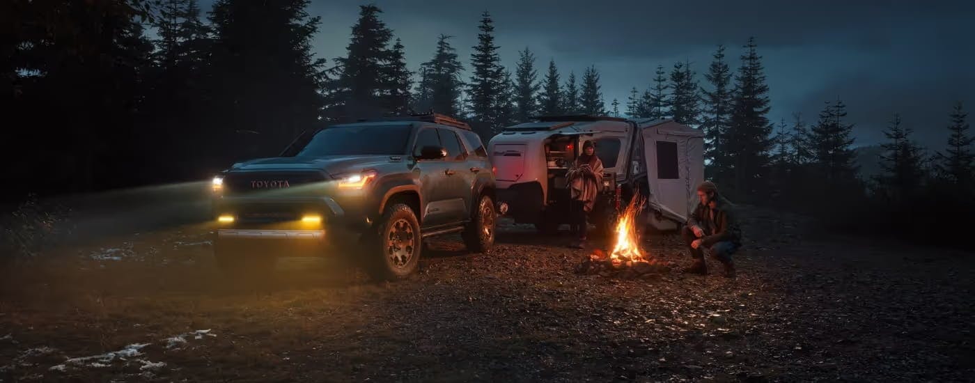 Dark green 2025 Toyota 4Runner for sale near Atlanta parked off-road.