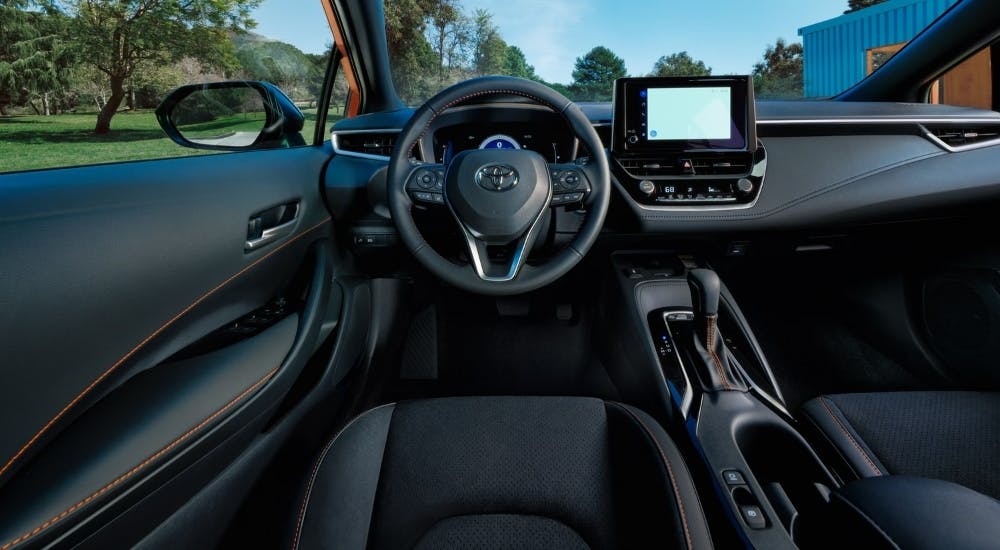 Black interior in a 2026 Toyota Corolla for sale near Sandy Springs