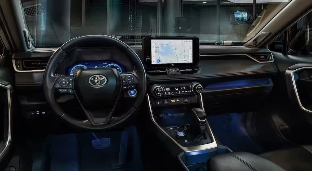Black dash in a 2023 Toyota RAV4.